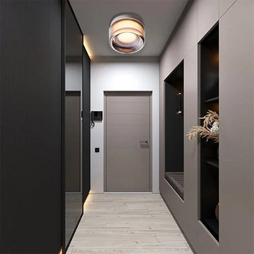 Minimalist glass nordic style LED ceiling light for interiors - vue 4 sur 13