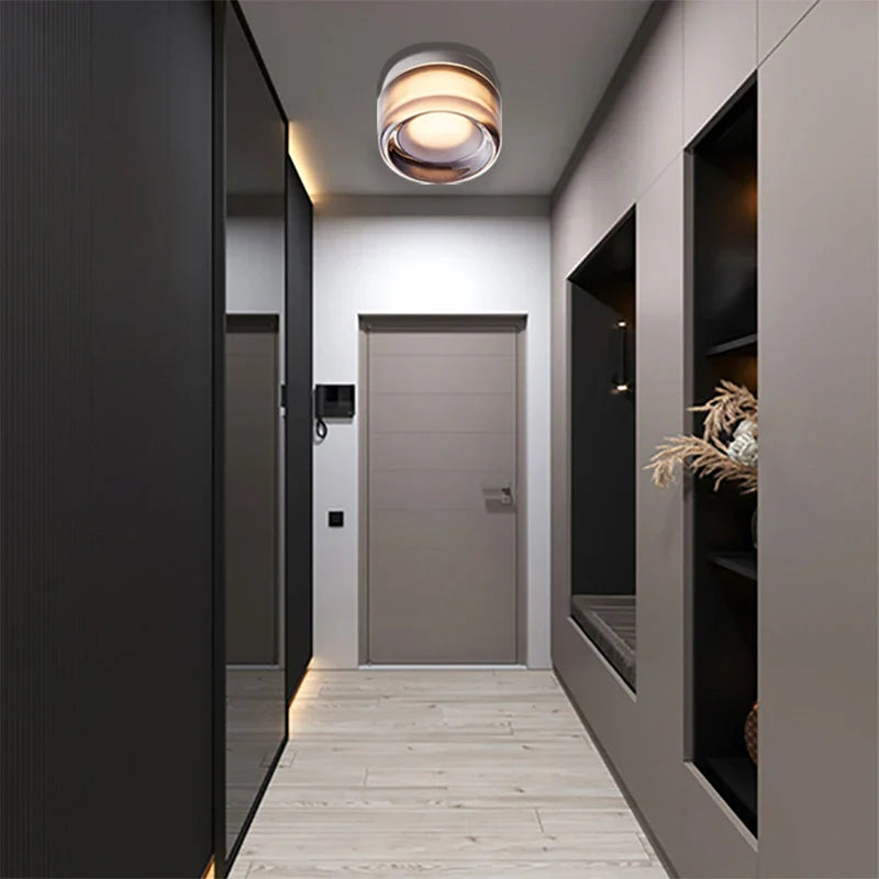 Minimalist glass nordic style LED ceiling light for interiors - vue 3 sur 13