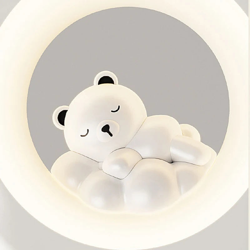 suspension étoile dessin animé pour enfant en résine avec ours et lapin - vue 7 sur 14