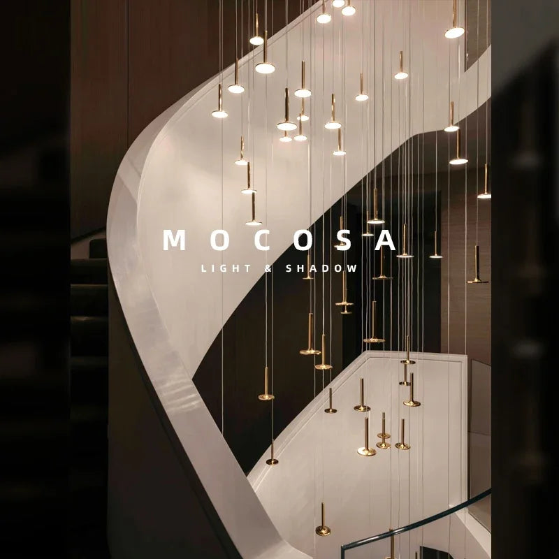 Ciel étoiles suspension lumières marché magasin de vêtements soucoupe de plafond décoration météore douche lampe suspendue Villa escalier lustre - vue 4 sur 6