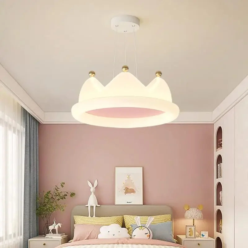 plafonnier créatif couronne led protection des yeux romantique pour enfants - vue 4 sur 10