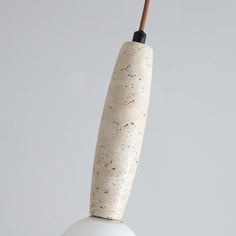 lustre led vintage avec suspension en pierre naturelle - vue 6 sur 6
