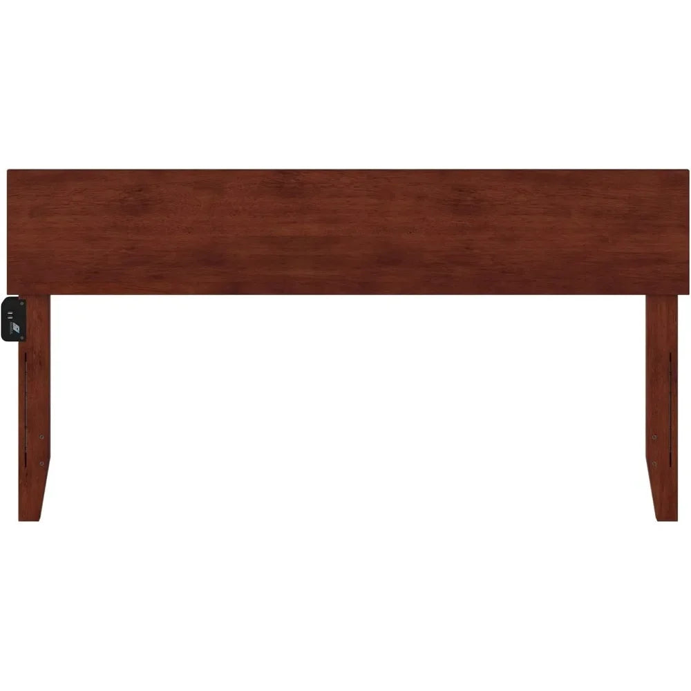Queen Size Headboard, Walnut, Modern Solid Wood Headboard - vue 5 sur 6