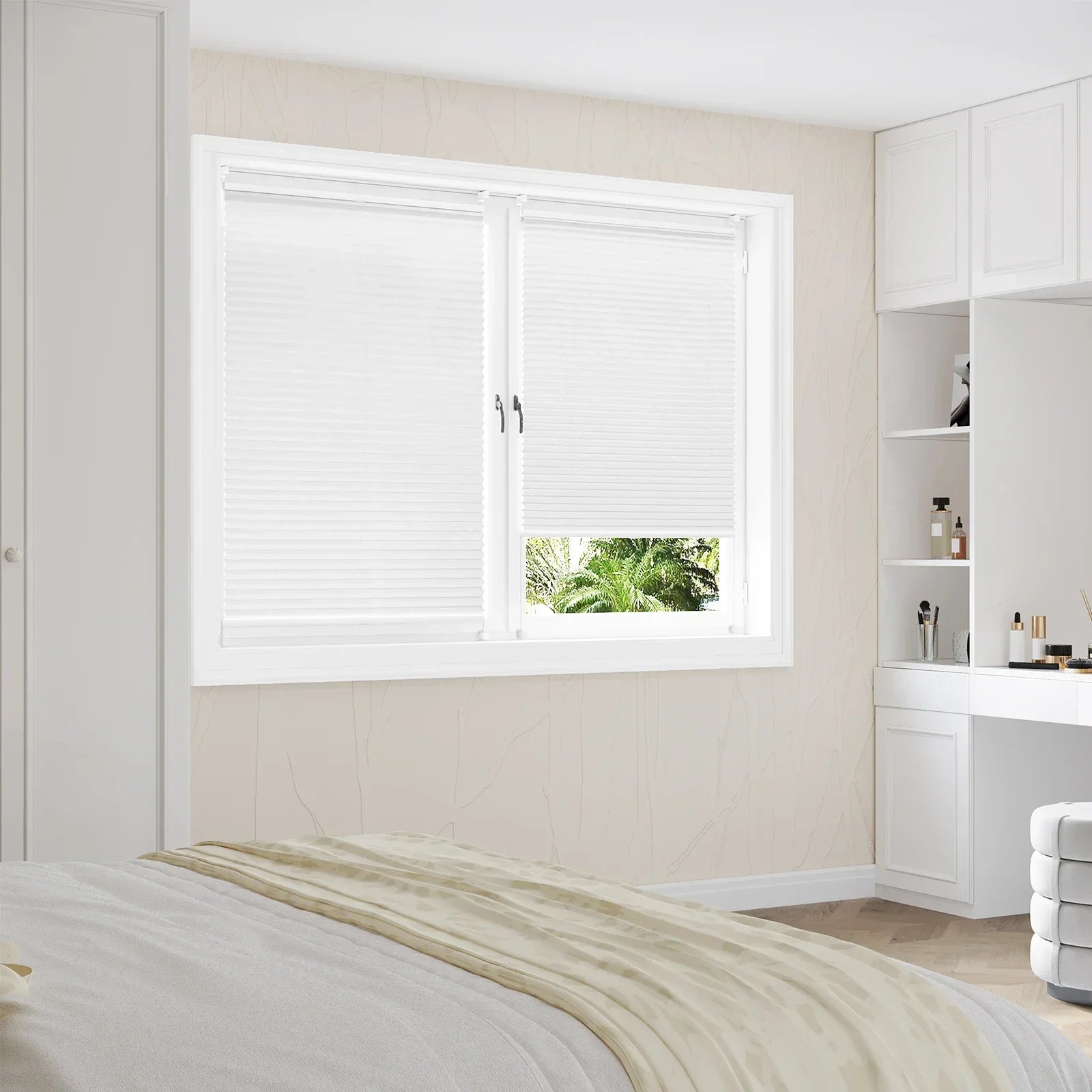 Store plissé sans perçage protection solaire fenêtre intérieur - vue 5 sur 6