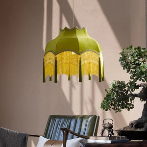 Retro LED pendant ceiling light with tassels for elegant interiors