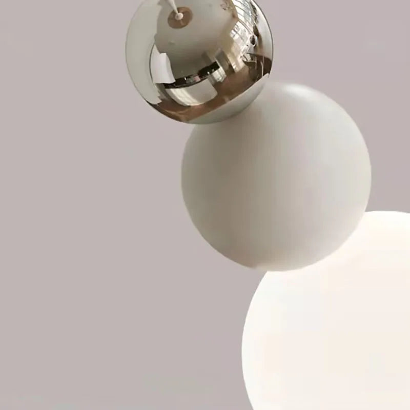 suspension nordique en verre blanc fil réglable luminaire décoratif - vue 6 sur 7