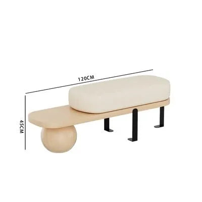 tabouret nordique en bois massif pour chaussures et repos - vue 12 sur 27