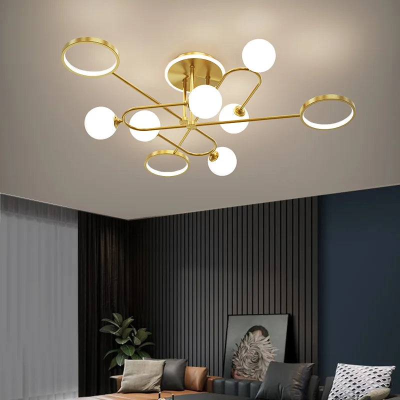 lustre moderne en verre blanc design élégant pour intérieur contemporain - vue 3 sur 12