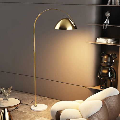 Modern minimalist black and gold marble floor lamp - vue 2 sur 8