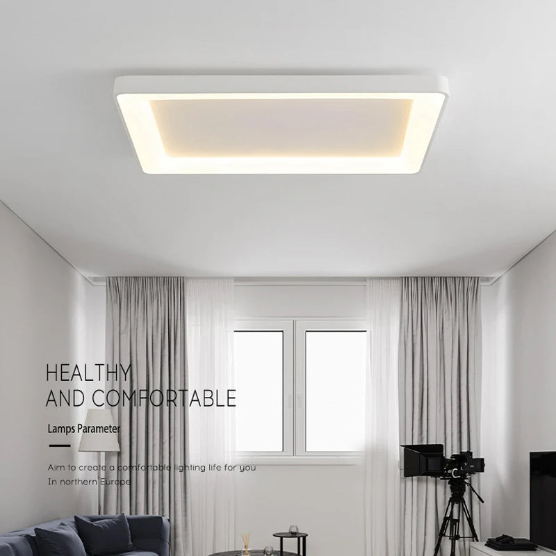 plafonnier led simple rectangulaire pour intérieur moderne - vue 5 sur 10