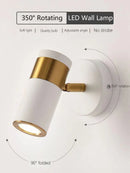 Adjustable Nordic wall lamp modern minimalist rotating LED light
