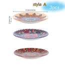 Assiettes plates céramique bohême motifs artistiques repas