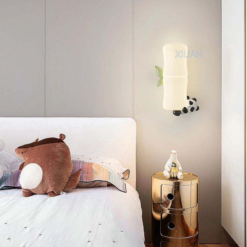 applique murale led singe panda pour enfants