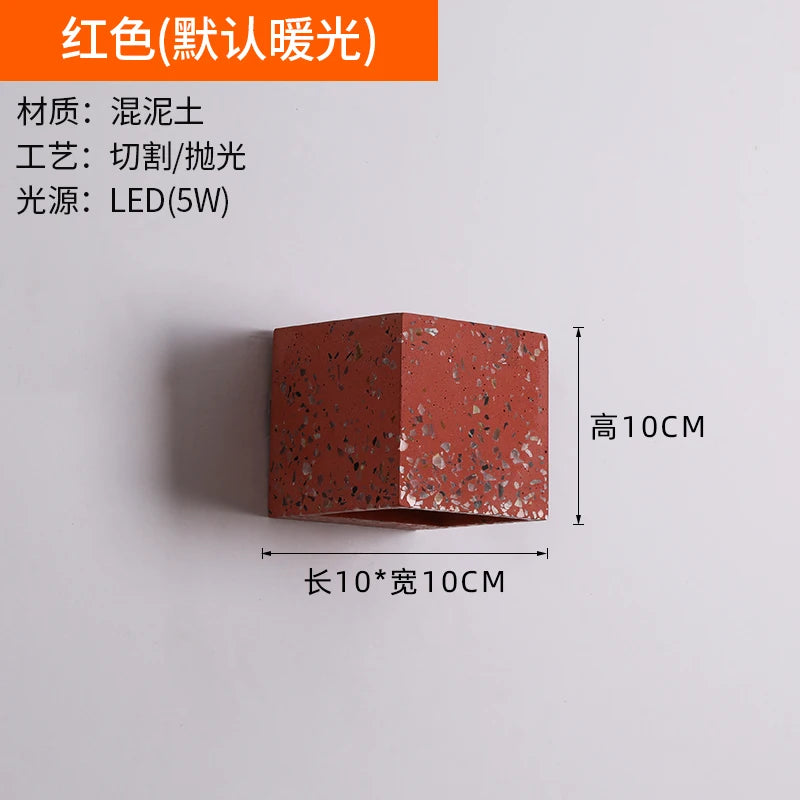 Decorative minimalist industrial style cement LED wall light - vue 9 sur 10