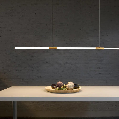 Lustre design style cuivre placage moderne LED - vue 2 sur 8