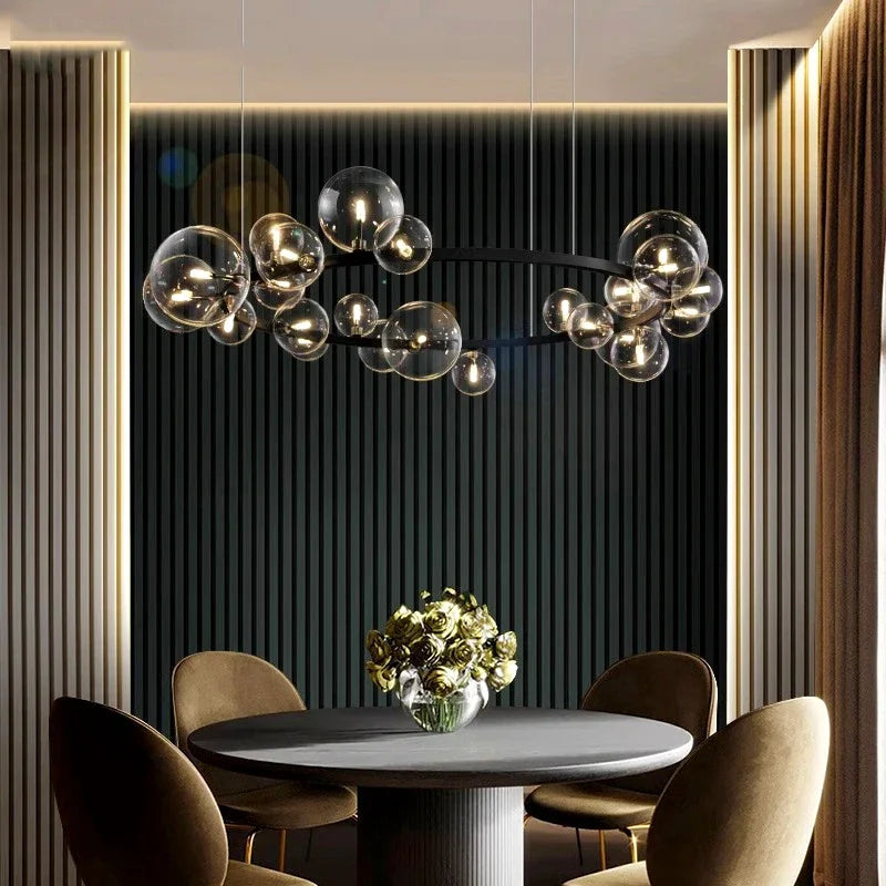 lustre nordique en verre design pour un éclairage élégant - vue 5 sur 8