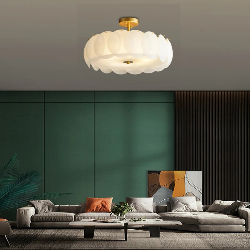 plafonnier en verre dépoli lampara pour décoration éclairage - vue 5 sur 9