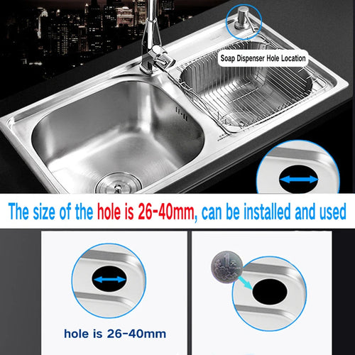 distributeur de savon inox rechargeable pour cuisine - vue 4 sur 14