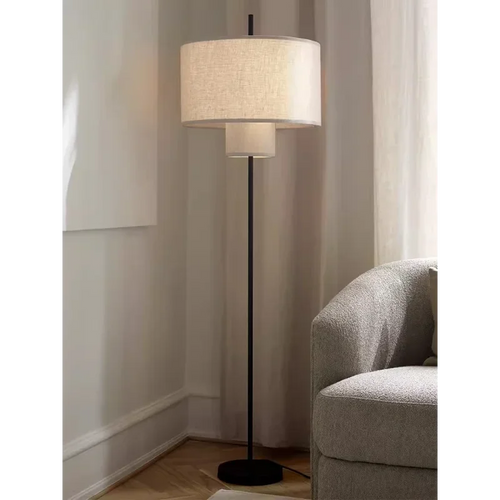 Modern minimalist LED fabric floor lamp with Chinese Nordic style - vue 2 sur 8