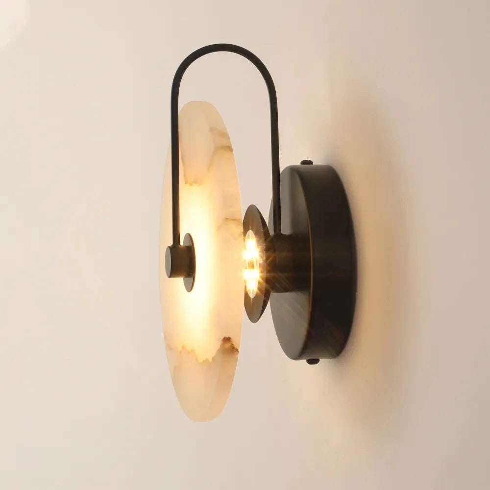 Applique murale en marbre décor à la maison décoration murale abat-jour en marbre applique murale LED luminaires pour la décoration intérieure chambre lampes LED - vue 3 sur 14