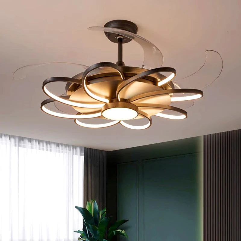 Plafonnier LED moderne avec ventilateur de plafond sans pales - vue 4 sur 12