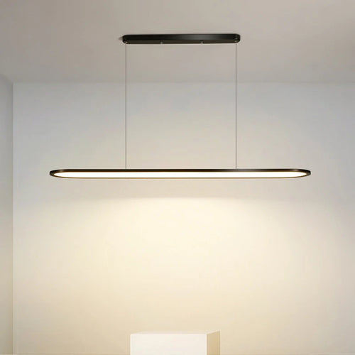 lustre led moderne simple restaurant nordique rectangulaire créatif - vue 3 sur 22