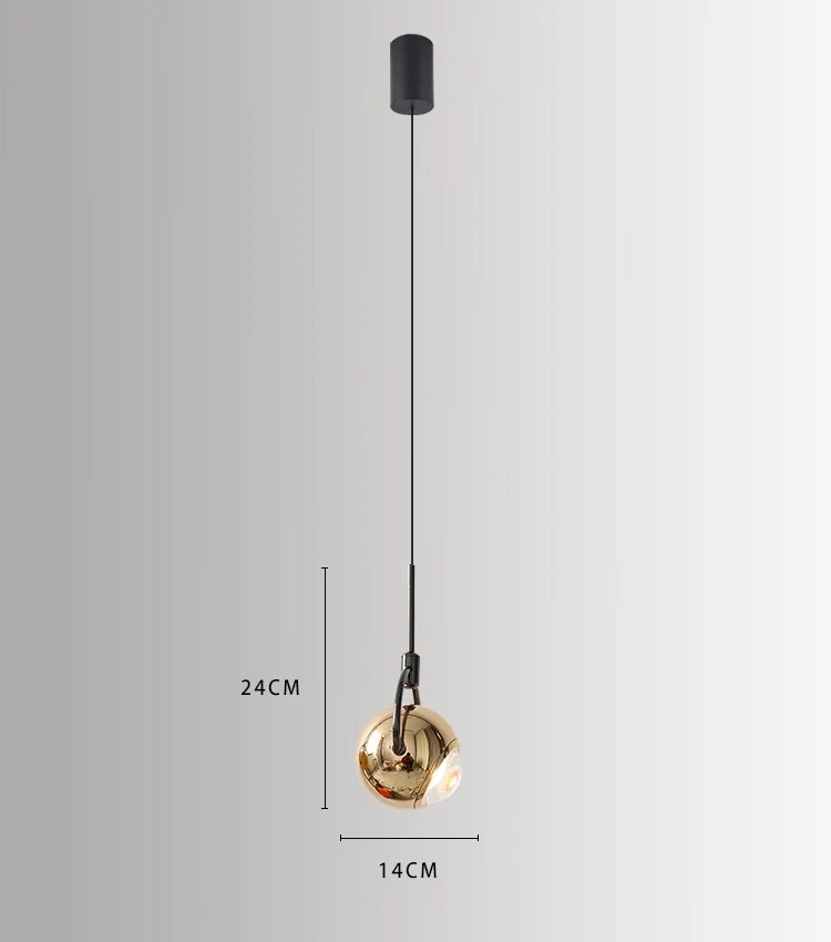 Suspension design boule accrochée LED - vue 7 sur 11