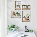 Set of 2 wooden floating wall shelves for storage and decoration