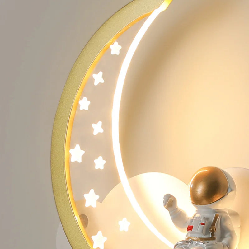 Applique murale moderne en forme de lune avec veilleuse led
