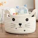 panier en corde de coton pour jouets animaux mignon avec oreilles