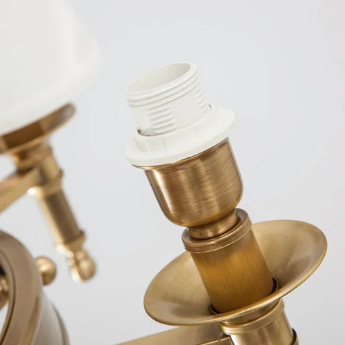 Lustre rond en cuivre complet pour chambre à coucher - vue 5 sur 12