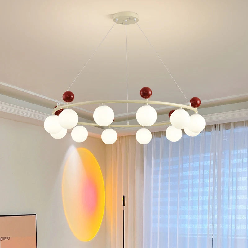 lustre en verre et métal style moderne pour éclairage dynamique