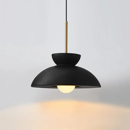 Nordique bol en forme de crème Style suspension moderne Wabi Sabi Restaurant décoratif LED lustre chambre chevet salon - vue 2 sur 9