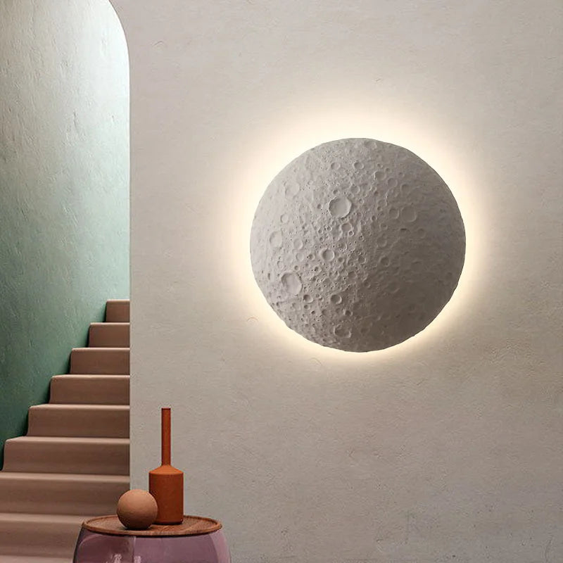 applique murale simulation lune led pour villa créative - vue 2 sur 6