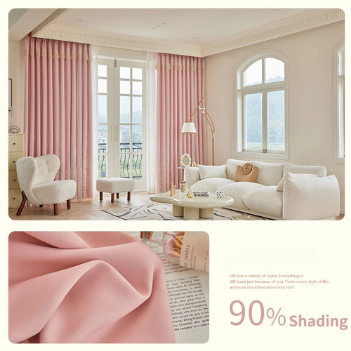 Rideau occultant motif floral style simple salon chambre