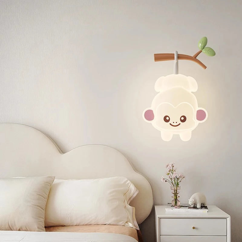 applique murale led ours dessin animé pour chambre d'enfants - vue 5 sur 10