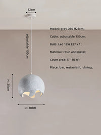 Nordic Wabi Sabi minimalist Japanese design LED chandelier for bar and restaurant
