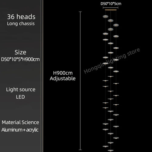 lustre moderne pour escalier design nordique simple et élégant - vue 21 sur 21