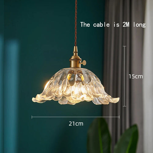 Lustre japonais en verre de laiton - vue 14 sur 23