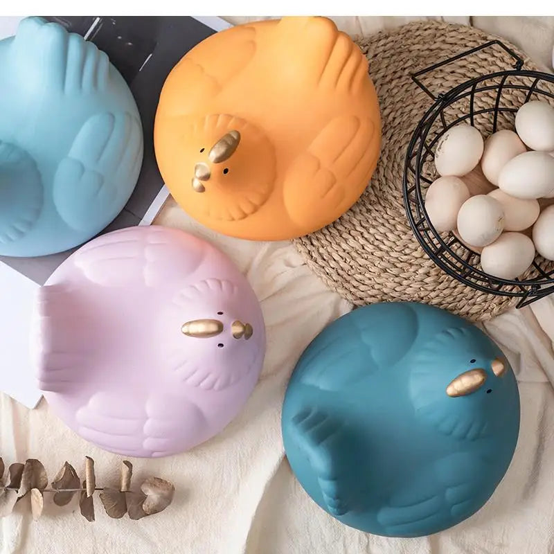 Ceramic Egg Storage Basket, Living Room, Fruit, Garlic, Hollow Metal Hen Shaped, Kitchen Organizer - vue 5 sur 14