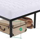 DDPNKL Metal Bed Frame 16 Inch, Heavy Duty Bed Frame with Wooden Slats, 16 Inch Mattress Foundation/No Box Spring Needed