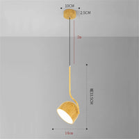 Nordic style adjustable angle wooden LED pendant light