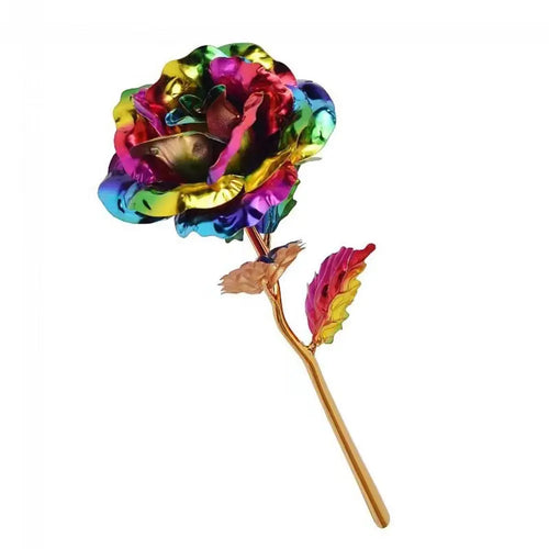 fleur de rose artificielle en métal doré décorative à offrir - vue 14 sur 19