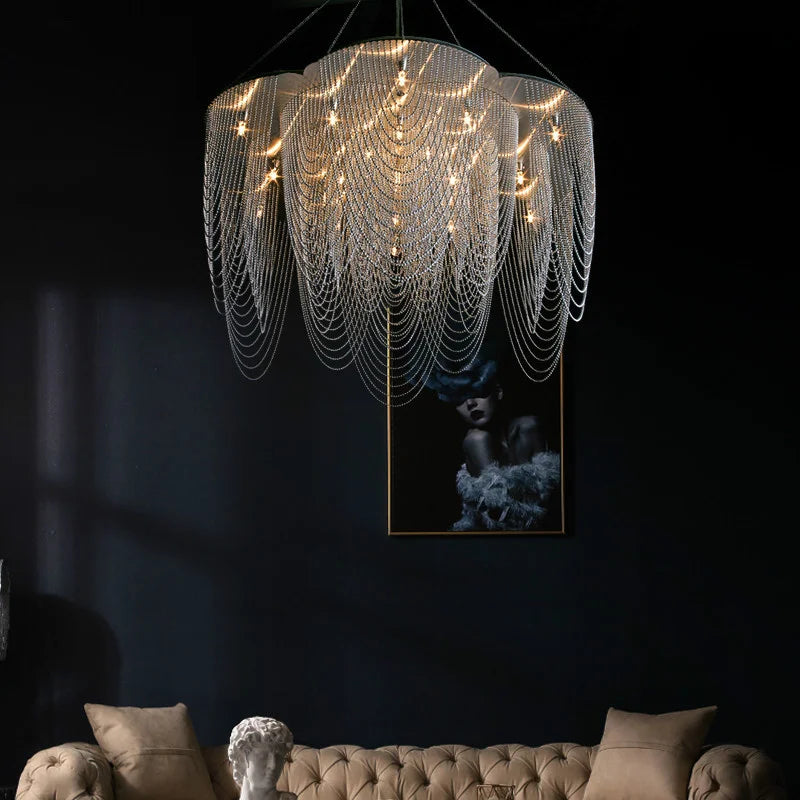 lustre moderne artistique pour décoration intérieure luxueuse - vue 4 sur 12
