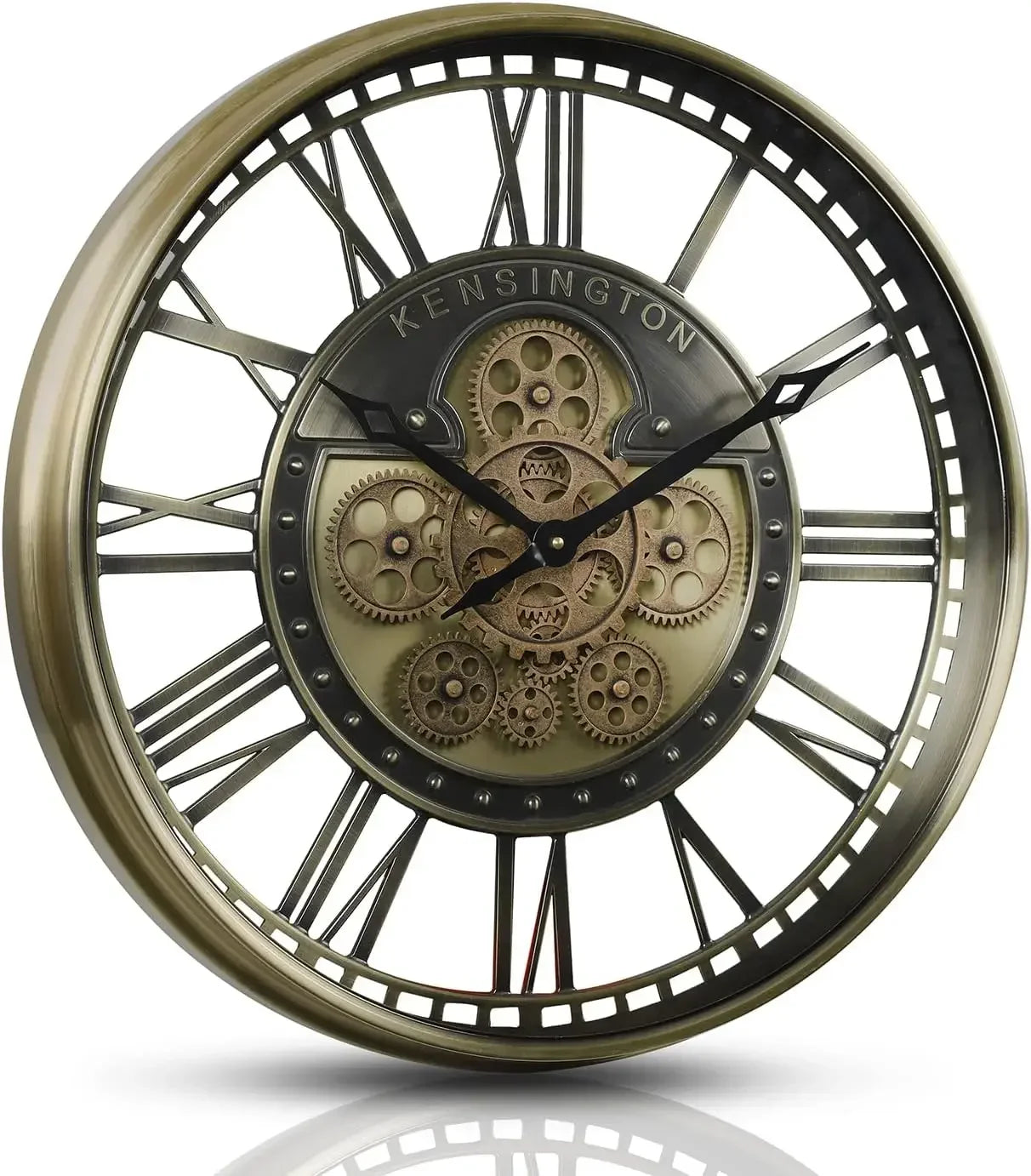 horloge murale industrielle en métal avec engrenages mobiles décorative - vue 9 sur 14