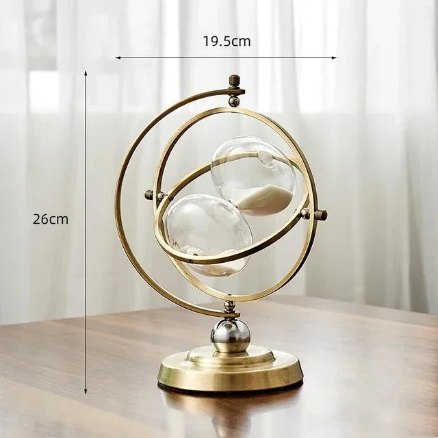sablier globe en laiton horloge vintage décor luxe pour intérieur