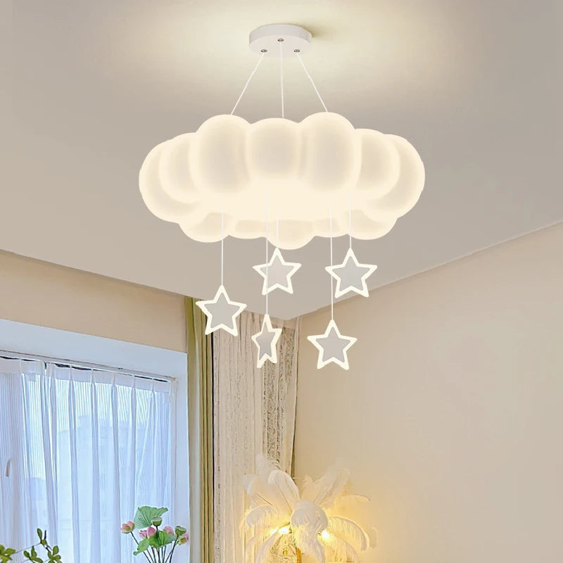 lustre moderne nuages romantique pour chambre enfant décoration intérieur - vue 4 sur 12
