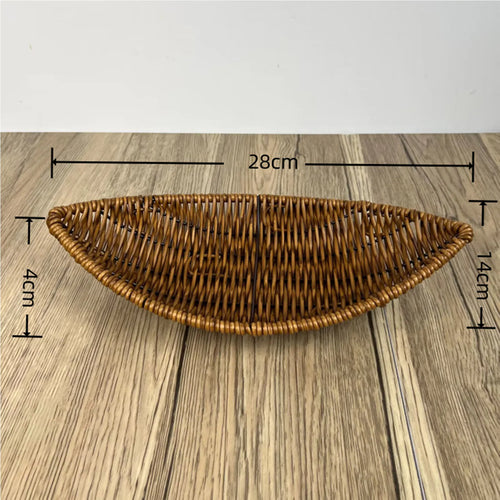 panier en rotin tissé pour fruits et rangement décoratif