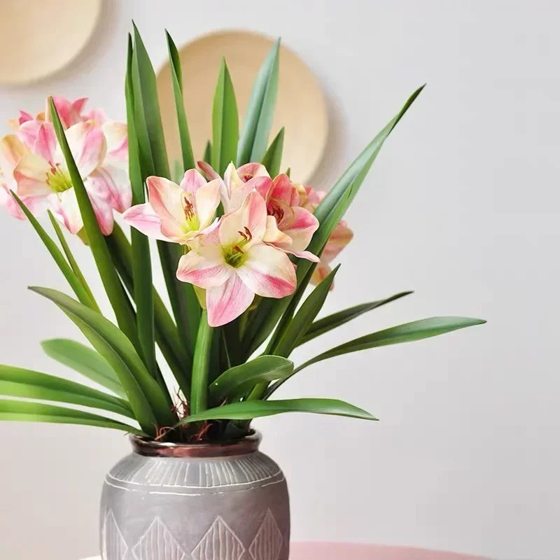 feuilles de clivia artificielles en caoutchouc souple pour décoration intérieure - vue 6 sur 9