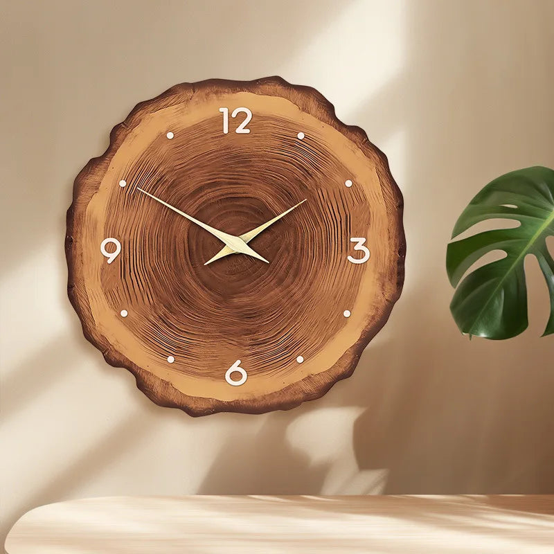 horloge murale moderne en faux bois pour décoration intérieure - vue 5 sur 5